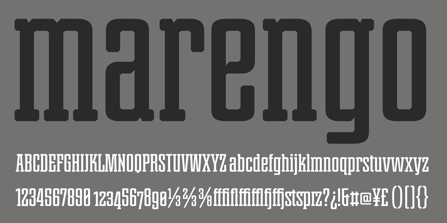 Marengo Condensed Bold Font preview